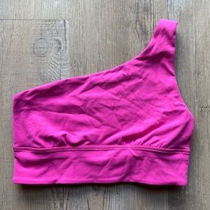 Pink Lululemon One-Shoulder Crop Top